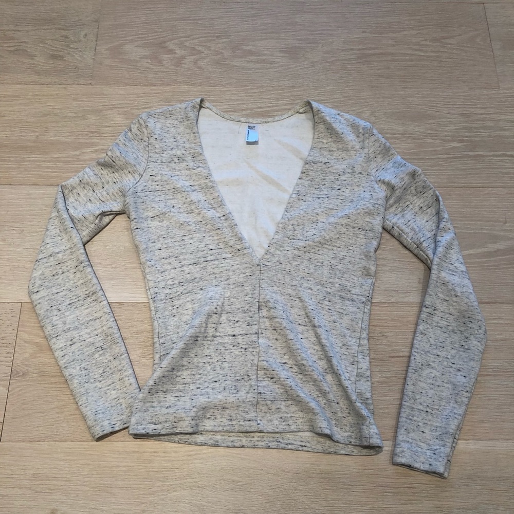 American Apparel heathered grey long sleeve top